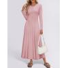 imageZESICA Womens Elegant Maxi Dresses 2025 Fall Long Sleeve Button Casual A Line Boho Flowy Dress with PocketsPink