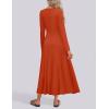 imageZESICA Womens Elegant Maxi Dresses 2025 Fall Long Sleeve Button Casual A Line Boho Flowy Dress with PocketsRust