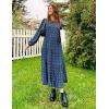 imageZESICA Womens Fall Long Sleeve Maxi Dresses 2025 Crew Neck Swiss Dot Tiered Flowy A Line Casual Boho Party DressDusty Blue