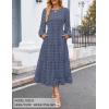imageZESICA Womens Fall Long Sleeve Maxi Dresses 2025 Crew Neck Swiss Dot Tiered Flowy A Line Casual Boho Party DressDusty Blue