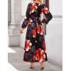 imageZESICA Womens Long Sleeve Midi Dresses 2025 Fall Square Neck Hight Wasit A Line Flowy Wedding Cocktail Party DressBlack
