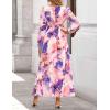 imageZESICA Womens Long Sleeve Midi Dresses 2025 Fall Square Neck Hight Wasit A Line Flowy Wedding Cocktail Party DressPurple