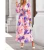 imageZESICA Womens Long Sleeve Midi Dresses 2025 Fall Square Neck Hight Wasit A Line Flowy Wedding Cocktail Party DressPurple