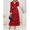 imageZESICA Womens Long Sleeve Midi Dresses 2025 Fall Square Neck Hight Wasit A Line Flowy Wedding Cocktail Party DressRed
