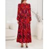 imageZESICA Womens Long Sleeve Midi Dresses 2025 Fall Square Neck Hight Wasit A Line Flowy Wedding Cocktail Party DressRed