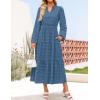imageZESICA Boho Fall Maxi Dresses for Women 2025 Dressy Casual Long Sleeve Swiss Dot Tiered Flowy Swing Wedding Guest Long DressDustyblue