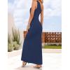 imageZESICA Womens 2025 Summer One Shoulder Sleeveless Maxi Dress Casual Floral Ribbed Knit Backless Cocktail Party Long DressesNavy