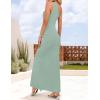 imageZESICA Womens 2025 Summer One Shoulder Sleeveless Maxi Dress Casual Floral Ribbed Knit Backless Cocktail Party Long DressesSage