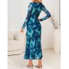 imageZESICA Womens Fall Floral Long Sleeve Maxi Dress 2025 Boho Bodycon V Neck Ruffle Wedding Party Long DressesLake
