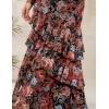 imageZESICA Womens Fall Floral Wedding Guest Bodycon Dresses 2025 Long Sleeve Crewneck Mesh Ruffle Mermaid Party Maxi DressFloralblack