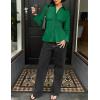imageZESICA Womens 2025 Fall Long Sleeve Blouse Business Dressy Casual Button Down Shirts Peplum Tops Fashion Trendy ClothesGreen