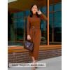 imageZESICA Womens 2025 Fall Long Sleeve Bodycon Dress Mock Neck Wedding Guest Cocktail Party Long Midi DressesCaramel