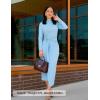 imageZESICA Womens 2025 Fall Long Sleeve Bodycon Dress Mock Neck Wedding Guest Cocktail Party Long Midi DressesLightblue
