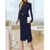 imageZESICA Womens 2025 Fall Long Sleeve Bodycon Dress Mock Neck Wedding Guest Cocktail Party Long Midi DressesNavy