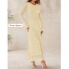 imageZESICA Womens Long Sleeve Floral Bodycon Dress 2025 Fall Fashion Ruched Mesh Wedding Guest Cocktail Party Maxi DressesBeige Yellow