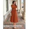 imageZESICA Womens Long Sleeve Midi Sweater Dress 2025 Fall Crewneck Knit A Line Pleated Flowy Long Dresses with BeltRust