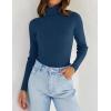 imageZESICA Womens Turtleneck Long Sleeve Shirts 2025 Fall Trendy Tops Slim Fitted Ribbed Knit Basic Casual SweaterNavy