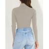 imageZESICA Womens Turtleneck Long Sleeve Shirts 2025 Fall Trendy Tops Slim Fitted Ribbed Knit Basic Casual SweaterOats