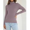 imageZESICA Womens Turtleneck Long Sleeve Shirts 2025 Fall Trendy Tops Slim Fitted Ribbed Knit Basic Casual SweaterTaro