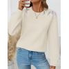 imageZESICA Womens Fall Long Sleeve Sweaters 2025 Crew Neck Knit Loose Dressy Pullover Tops Winter Trendy OutfitsApricot
