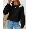 imageZESICA Womens Fall Long Sleeve Sweaters 2025 Crew Neck Knit Loose Dressy Pullover Tops Winter Trendy OutfitsBlack