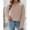 imageZESICA Womens Fall Long Sleeve Sweaters 2025 Crew Neck Knit Loose Dressy Pullover Tops Winter Trendy OutfitsOatmeal